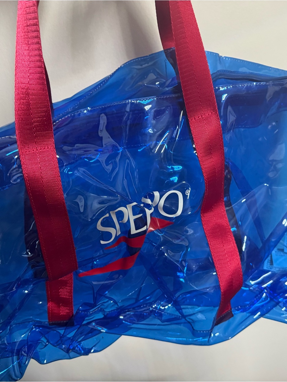 Speedo Blue Clear Tote with Pink Handles